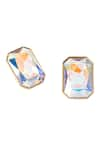 Shop_Voyce Jewellery_Multi Color Swarovski Crystals Radiance Holographic Stud Earrings _at_Aza_Fashions