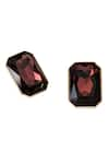 Shop_Voyce Jewellery_Maroon Swarovski Crystals Radiance Stud Earrings _at_Aza_Fashions