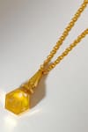 Shop_Voyce Jewellery_Yellow Swarovski Crystals Hexa Embellished Pendant Necklace _at_Aza_Fashions