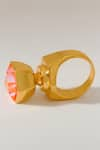 Voyce Jewellery_Orange Swarovski Crystals Hexa Embellished Ring _Online_at_Aza_Fashions