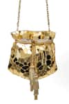 Buy_SG Collection by Sonia Gulrajani_Gold Acrylic Stellar Embellished Bag _at_Aza_Fashions