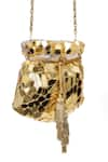 Buy_SG Collection by Sonia Gulrajani_Gold Acrylic Stellar Embellished Bag _Online_at_Aza_Fashions