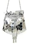 Buy_SG Collection by Sonia Gulrajani_Silver Acrylic Stellar Abstract Embellished Bag _at_Aza_Fashions