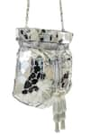 Buy_SG Collection by Sonia Gulrajani_Silver Acrylic Stellar Abstract Embellished Bag _Online_at_Aza_Fashions