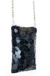 Shop_SG Collection by Sonia Gulrajani_Black Acrylic Stellar Embellished Phone Sling Bag _at_Aza_Fashions