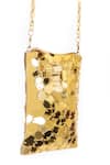 Shop_SG Collection by Sonia Gulrajani_Gold Acrylic Stellar Embellished Phone Sling Bag _at_Aza_Fashions