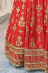 Shop_STUDIO TWELVE 11_Red Lehenga And Blouse Chanderi Silk Embroidered Aari V Neck Bridal Set 