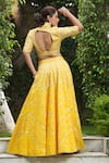 Shop_STUDIO TWELVE 11_Yellow Lehenga And Blouse Chanderi Silk Embroidered Gota Appliques Work Set _at_Aza_Fashions