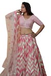 Shop_STUDIO TWELVE 11_Pink Lehenga And Blouse Chanderi Silk Embroidered Sequins V Neck Set 