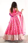 STUDIO TWELVE 11_Fuchsia Lehenga And Blouse Silk Brocade Woven Floral Round Set _Online_at_Aza_Fashions