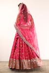 Buy_STUDIO TWELVE 11_Fuchsia Lehenga And Blouse Silk Brocade Woven Floral Round Set _Online_at_Aza_Fashions