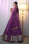 STUDIO TWELVE 11_Purple Lehenga And Blouse Silk Brocade Woven Floral Round Set _Online_at_Aza_Fashions