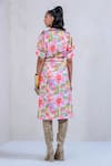 Shop_The Dramebaaz Co_White Art Twill Printed Floral Collar Petal Paradise A-line Dress _at_Aza_Fashions