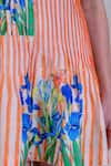 Buy_The Dramebaaz Co_Orange Art Twill Printed Striped V Neck Mystic Maven Dress 