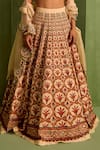 Buy_Neha Khullar_Orange Viscose Raw Silk Embellished Bead Floral Mughal Printed Lehenga Set_Online_at_Aza_Fashions