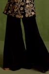 Neha Khullar_Black Velvet Embroidered Dabka Keyhole Kurta With Sharara_at_Aza_Fashions