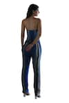 East14_Blue Cupro Crepe Printed Stripe Cigarette Pant _at_Aza_Fashions