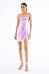 Buy_Tisharth by Shivani_Purple Polyester Solid Straight Holographic Mini Tube Dress _at_Aza_Fashions