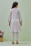 Shop_Grass & Sunshine_Off White Viscose Printed Geometric Round Bohemian Kurta And Dhoti Pant Set _at_Aza_Fashions