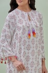 Buy_Grass & Sunshine_Off White Viscose Printed Geometric Round Bohemian Kurta And Dhoti Pant Set _Online_at_Aza_Fashions