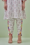 Grass & Sunshine_Off White Viscose Printed Geometric Round Bohemian Kurta And Dhoti Pant Set _at_Aza_Fashions