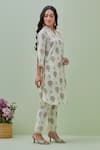 Buy_Grass & Sunshine_Off White Modal Printed Floral Notched Kurta And Pant Set 