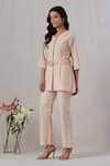 Buy_Grass & Sunshine_Pink Cotton Embroidered Broderie Anglasie Round Top And Pant Set _Online_at_Aza_Fashions