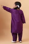 Shop_House of Tushaom_Purple Chanderi Embroidered Cutdana Flamingo Kurta With Pant _at_Aza_Fashions