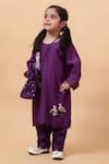 Buy_House of Tushaom_Purple Chanderi Embroidered Cutdana Flamingo Kurta With Pant _Online_at_Aza_Fashions