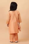 Shop_House of Tushaom_Orange Chanderi Embroidered Cutdana Floral Lama Kurta With Pant _at_Aza_Fashions