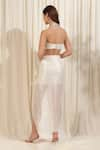 Shop_RIRASA_Ivory Lurex Georgette Embellished Textured Shimmer Layered Skirt With Crop Top _at_Aza_Fashions