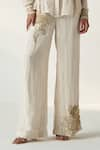 Studio Bagechaa_Ivory Georgette Embroidery Ambrosia Collar Neck Vani Shirt Pant Set _Online_at_Aza_Fashions