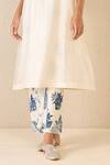 Shop_Shivani Bhargava_Ivory Chanderi Printed Floral Round Neck Choga _Online_at_Aza_Fashions