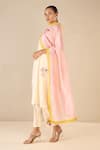 Buy_Shivani Bhargava_Ivory Chanderi Applique Embroidered Floral Round Petal Patch Kurta _Online_at_Aza_Fashions