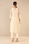 Shop_Shivani Bhargava_Ivory Chanderi Applique Embroidered Floral Round Petal Patch Kurta _at_Aza_Fashions