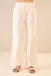 Shivani Bhargava_Ivory Cotton Embroidered Thread Whispering Roses Tunic Top With Flared Pant _Online_at_Aza_Fashions