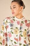 Shivani Bhargava_Multi Color Shirt Cotton Linen Printed Floral Band Collar And Pant Set _at_Aza_Fashions