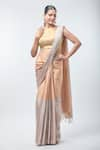 Sheela Suthar_Peach Handwoven Pure Tissue Suvarna Saree With Running Blouse _at_Aza_Fashions