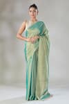 Buy_Sheela Suthar_Green Handwoven Pure Tissue Zari Saree _at_Aza_Fashions