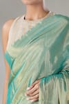 Sheela Suthar_Green Handwoven Pure Tissue Zari Saree _at_Aza_Fashions