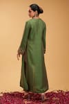 Shop_RIRASA_Green Venus Silk Embroidery Bloom Round Neck Suchi Cape Pant Set_at_Aza_Fashions