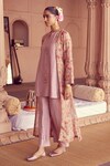 Buy_RIRASA_Pink Tissue Print Blossom Open Neck Shikhar Cape_at_Aza_Fashions