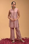 Buy_RIRASA_Pink Raw Silk Embellished Dori Ghungroo Shikhar Tassel Short Kurta With Pant _at_Aza_Fashions