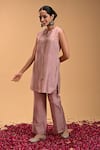 RIRASA_Pink Raw Silk Embellished Dori Ghungroo Shikhar Tassel Short Kurta With Pant _Online_at_Aza_Fashions