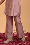 Buy_RIRASA_Pink Raw Silk Embellished Dori Ghungroo Shikhar Tassel Short Kurta With Pant _Online_at_Aza_Fashions