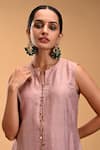 Shop_RIRASA_Pink Raw Silk Embellished Dori Ghungroo Shikhar Tassel Short Kurta With Pant _Online_at_Aza_Fashions