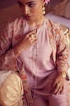 RIRASA_Pink Raw Silk Embellished Dori Ghungroo Shikhar Tassel Short Kurta With Pant _at_Aza_Fashions