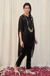 Buy_RIRASA_Black Organza Embroidery Sequin Round Neck Keelak Yoke Kurta And Pant Set _at_Aza_Fashions