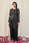 Buy_RIRASA_Black Silk Embroidered Sequin Padmakosh Embellished Layered Kurta With Pant _at_Aza_Fashions