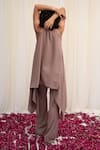 Buy_RIRASA_Pink Georgette Embellished Sequin Round Sandamsha Asymmetric Tunic With Pant _Online_at_Aza_Fashions